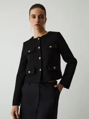 Heidi-Mode | Eleganter Tweed-Blazer mit Knöpfen